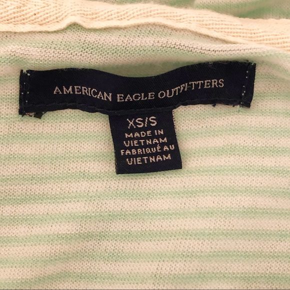American Eagle hoodie green white stripe x-small - Picture 4 of 7